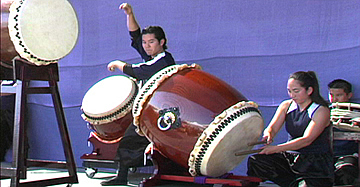 TAIKOPROJECT performing at the Higashi Honganji Temple Obon, Los Angeles, 2004