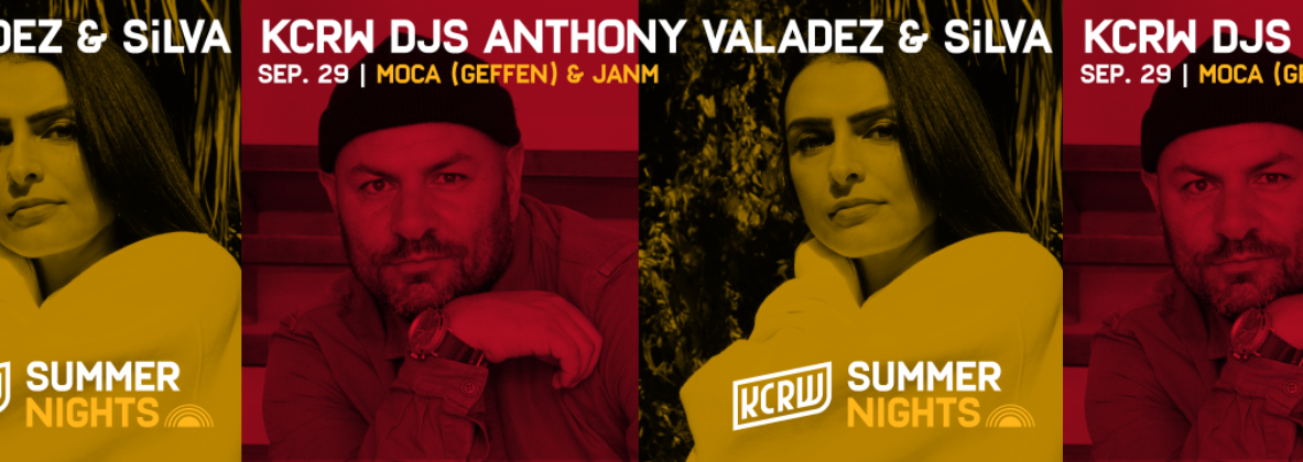 Photos of DJs Anthony Valadez (in red) and SiLVA (in yellow).