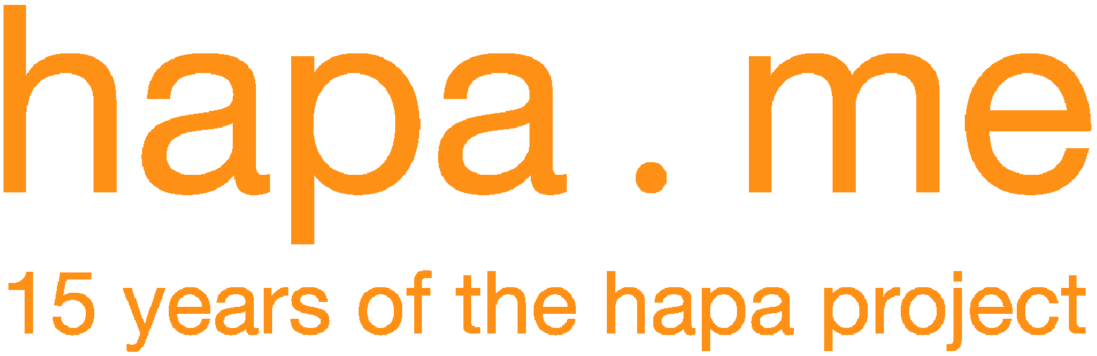 hapa me title graphic in orange type