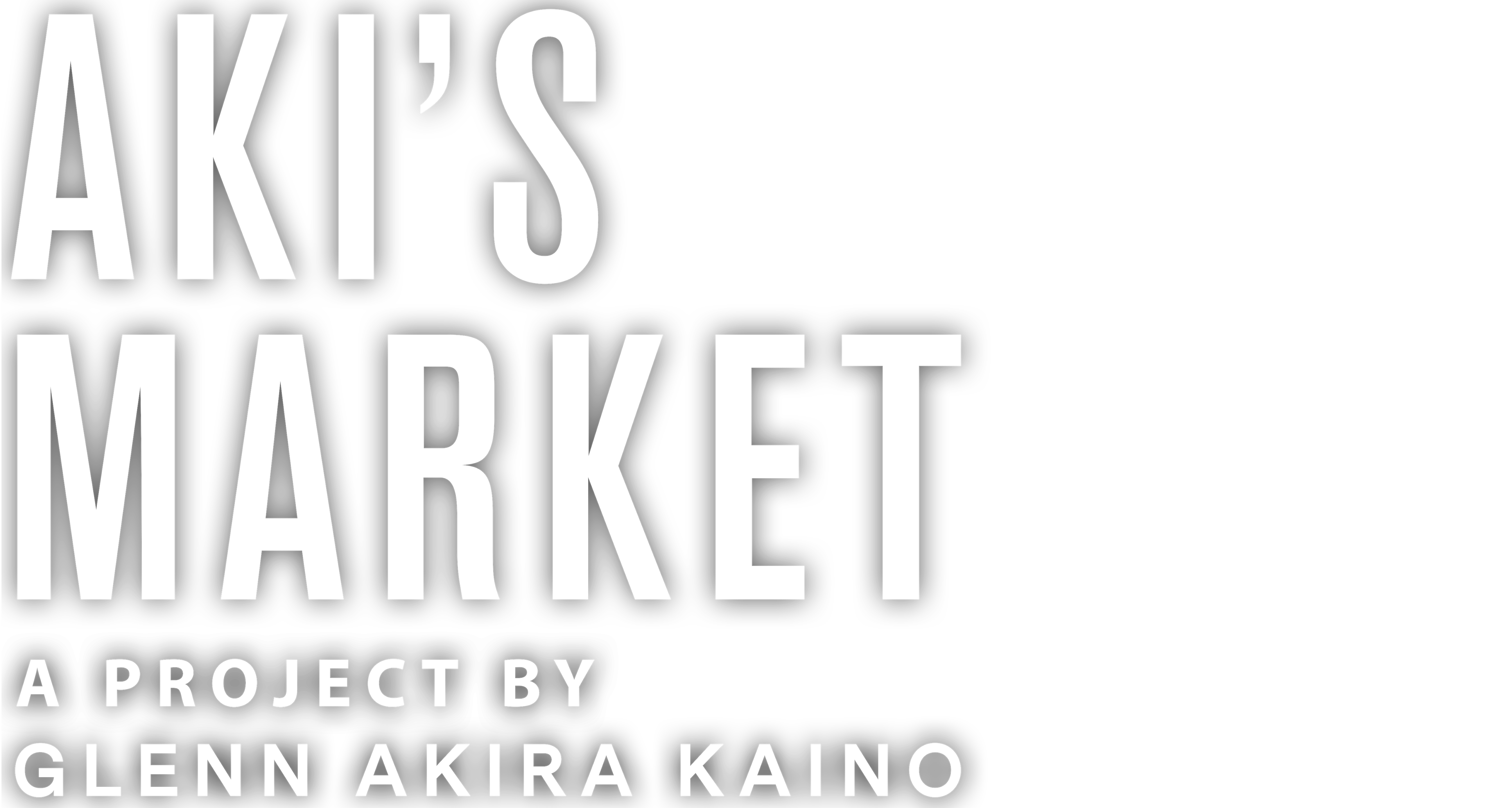 Aki's Market A Project by Glenn Akira Kaino white logo stacked