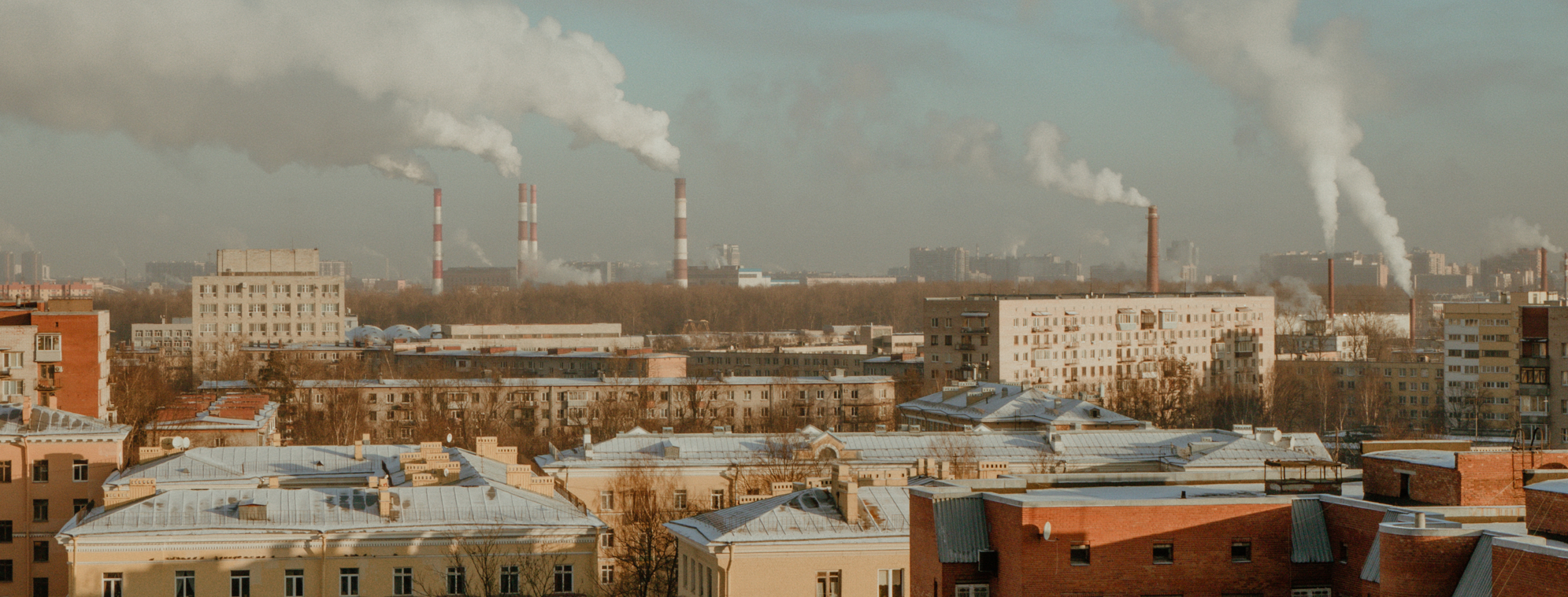 city factories and smoke stacks