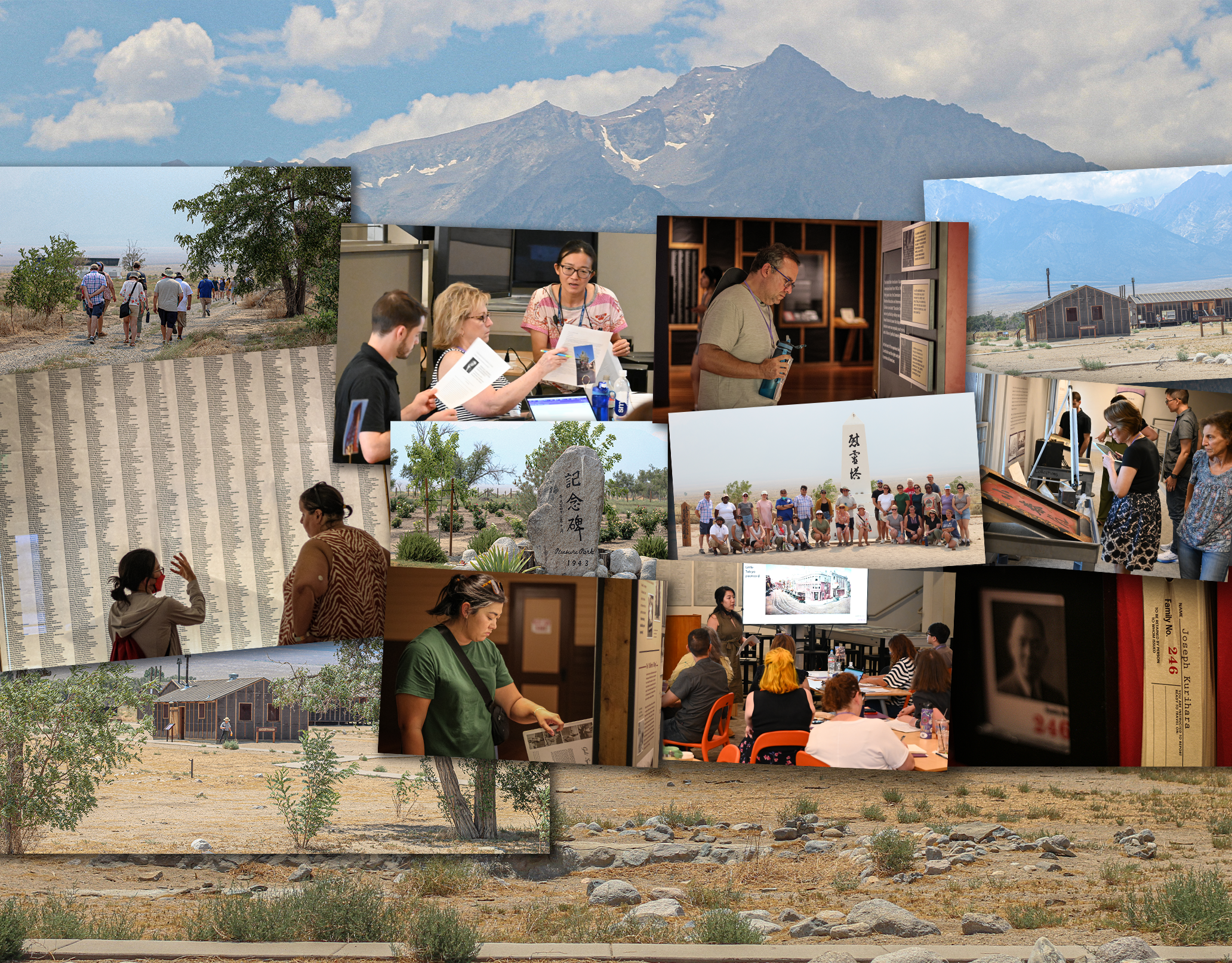photo collage of teachers learning about American Concentration Camps