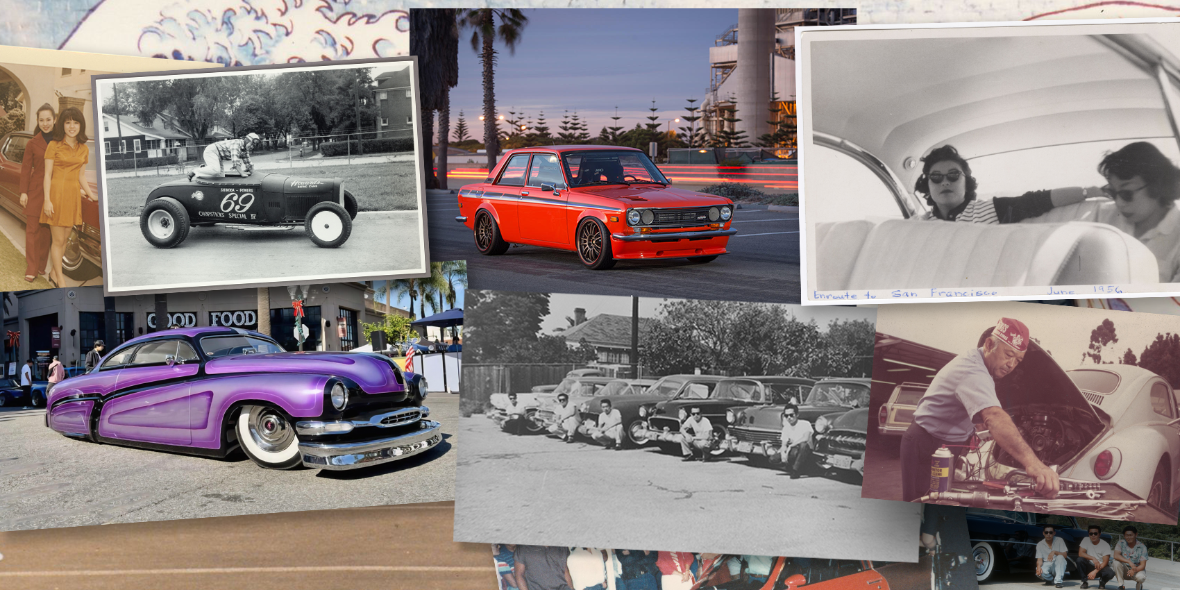 photo collage of people with their cars