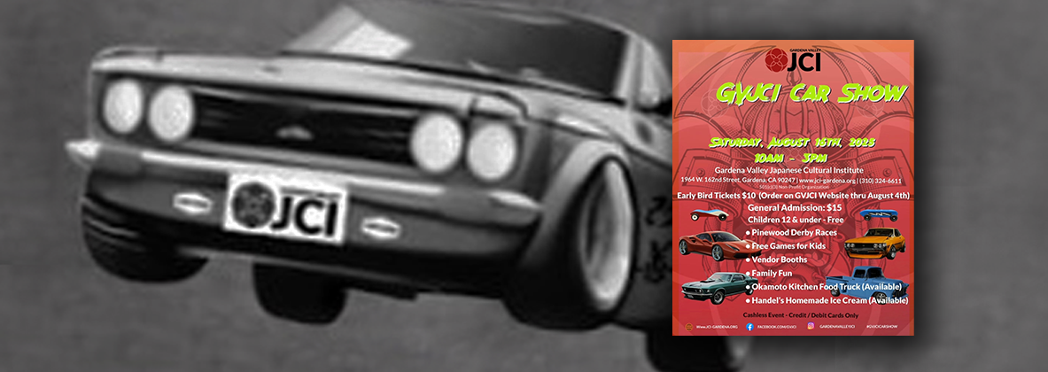 GVJCI car show flyer with car in background