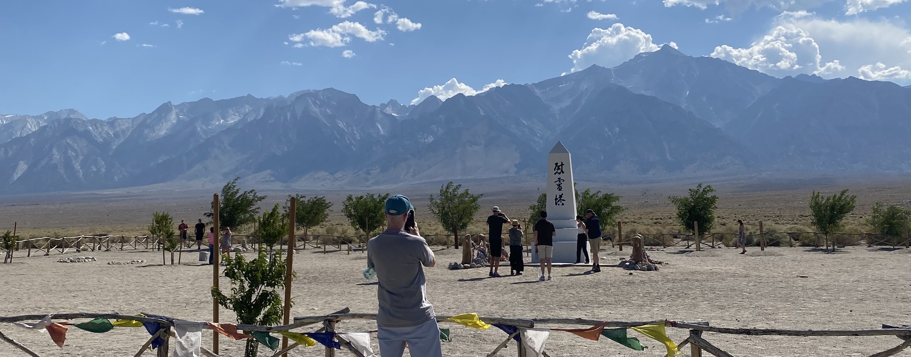 People at the Manzanar monument