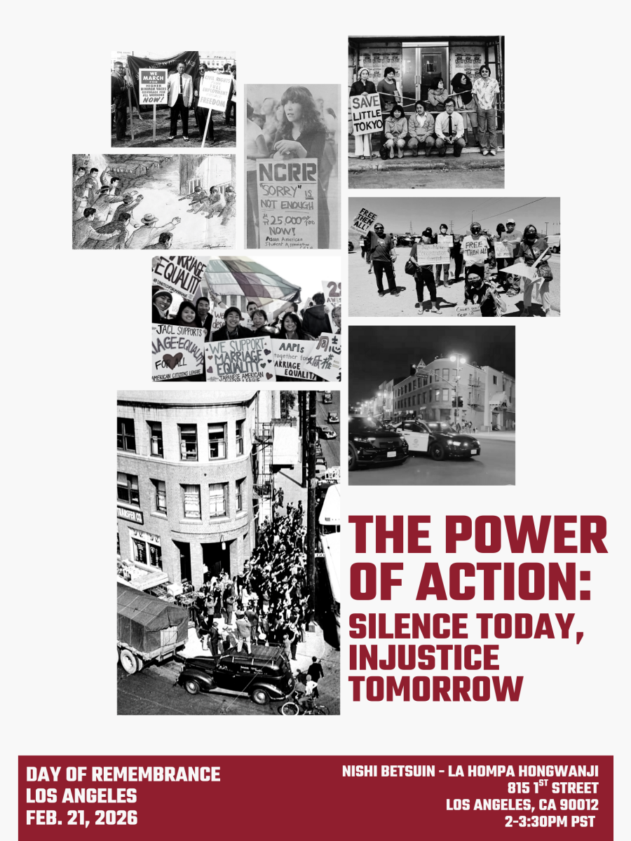 Poster for Day of Remembrance event with headline The Power of Action: Silence today, Injustice tomorrow