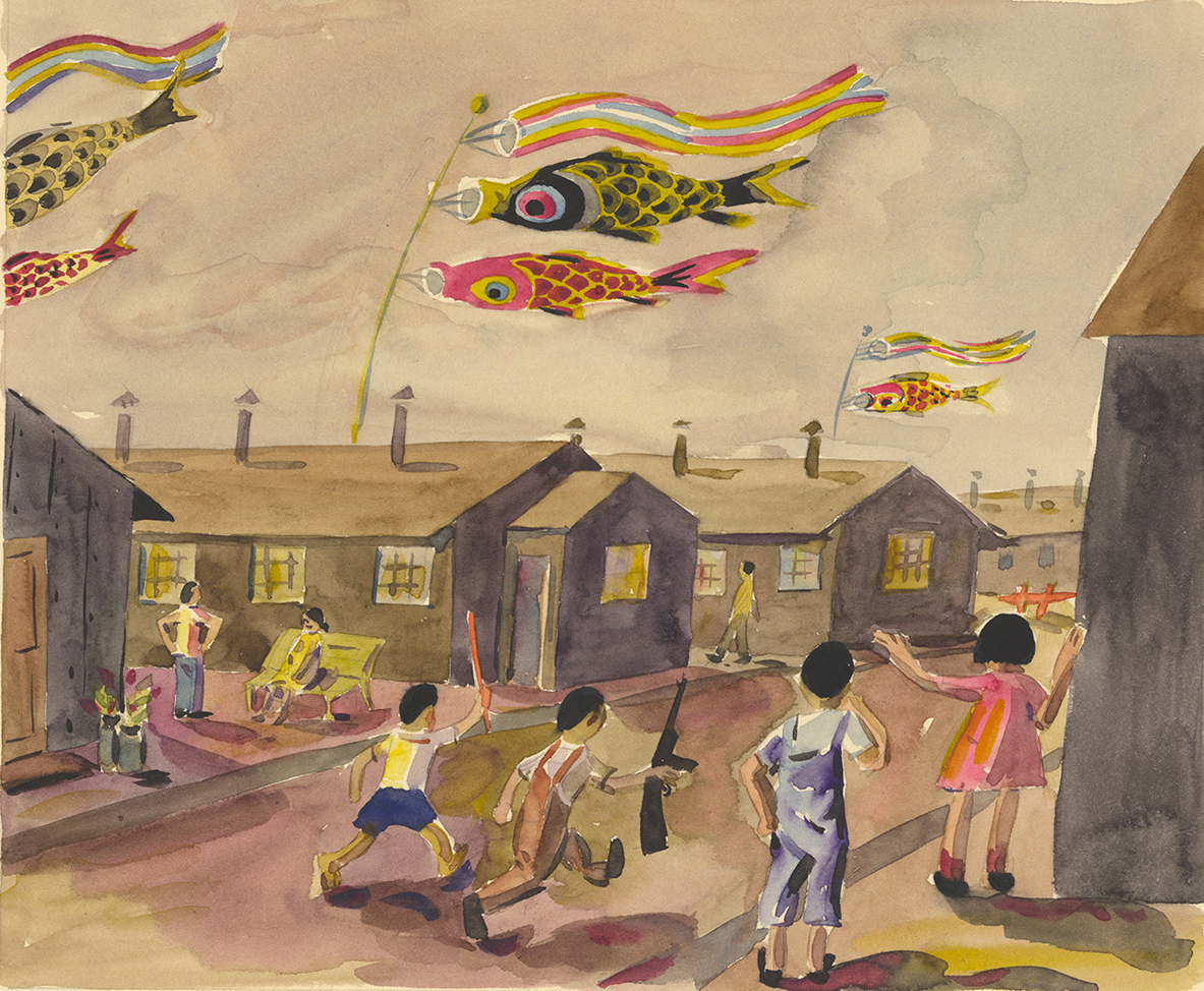 Toshiko D. Hamaoka, Boy’s Festival in May, watercolor, 1945