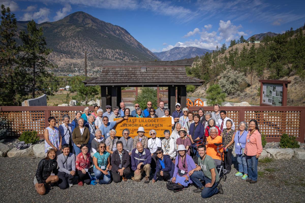 Group photo in front of the Memorial Garden