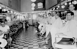 barbershop with men in chairs in Boyle Heights