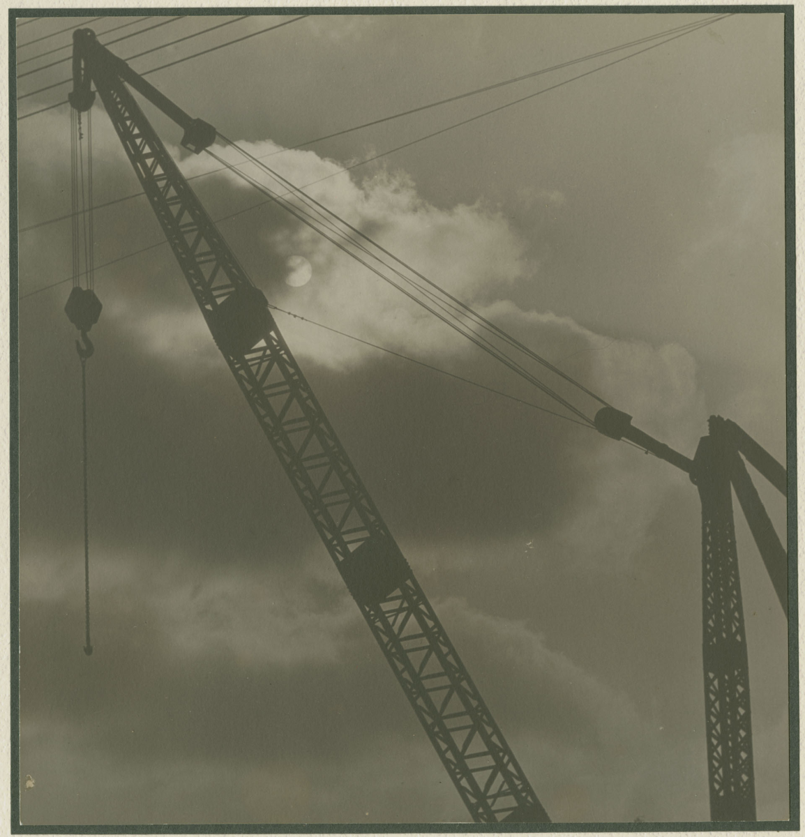 crane and moon