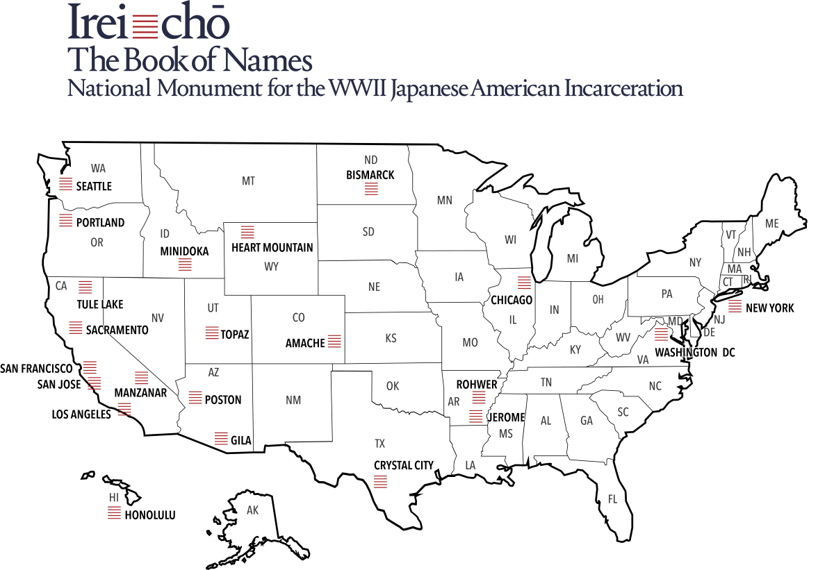 map of the us cities for the Ireicho tour dates
