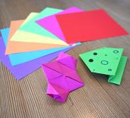 origami frog and lantern