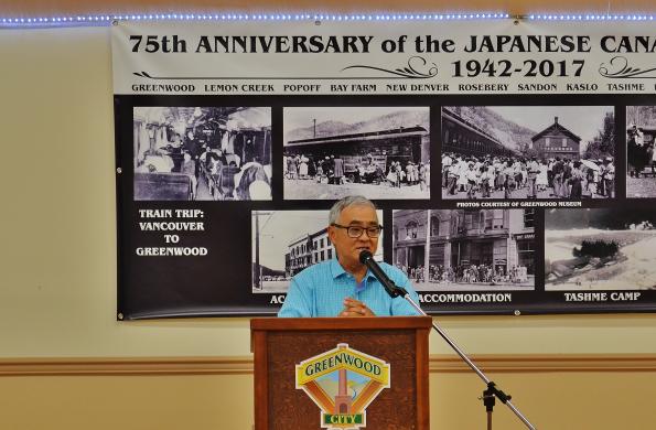 Chuck Tasaka speaking about Greenwood