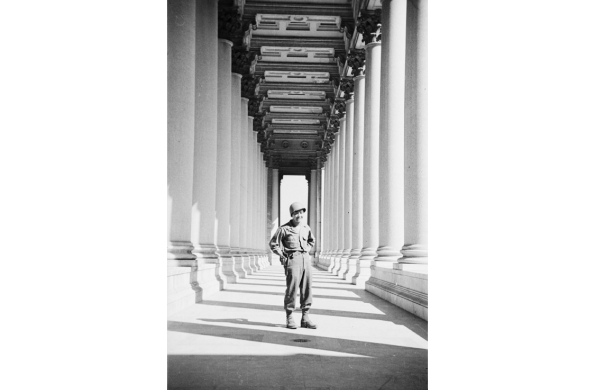 Sus Ito on R&R, St. Paul's Cathedral, Rome, Italy, October 1944.