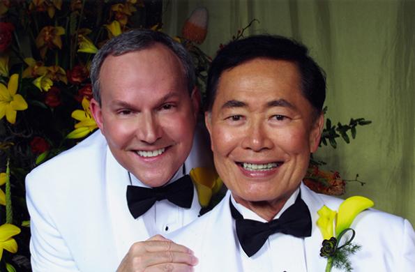 Wedding photo of Brad and George Takei, Toyo Miyatake Studios, 2008