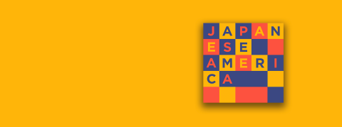 japanese america checkered logo on yellow