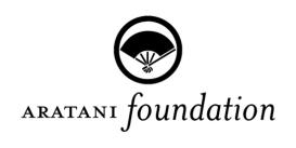 Black and white Aratani Foundation logo