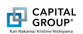 Capital Group sponsor logo with Kari Nakama and Kristine Nishiyama named at the bottom of the logo