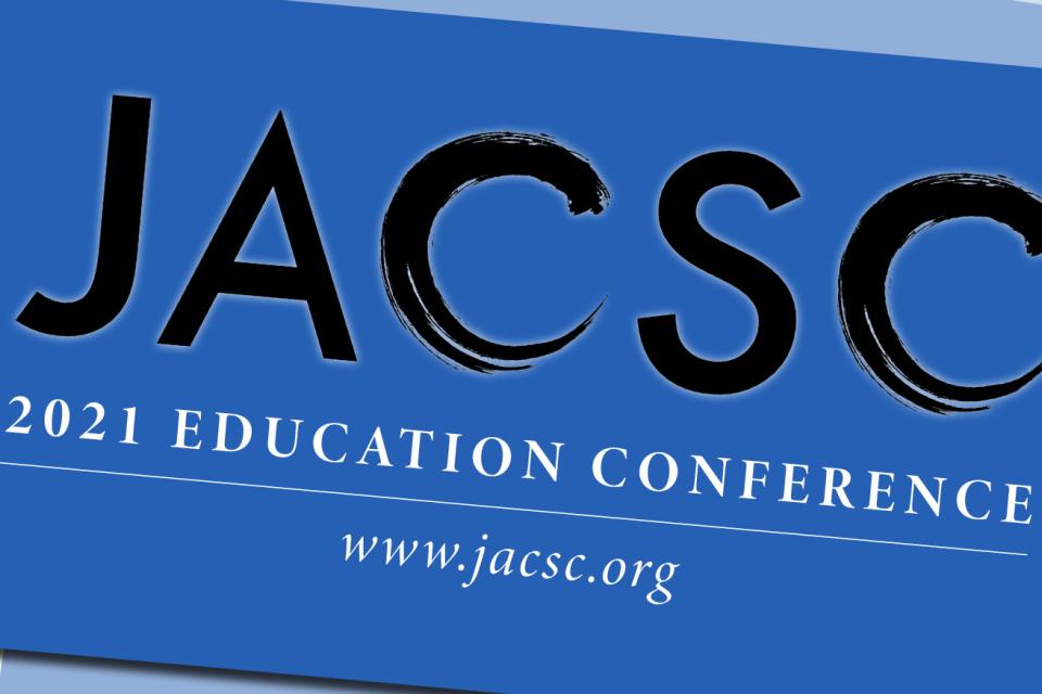 Text on blue toned squares reads "JACSC 2021 Education Conference www.jacsc.org"