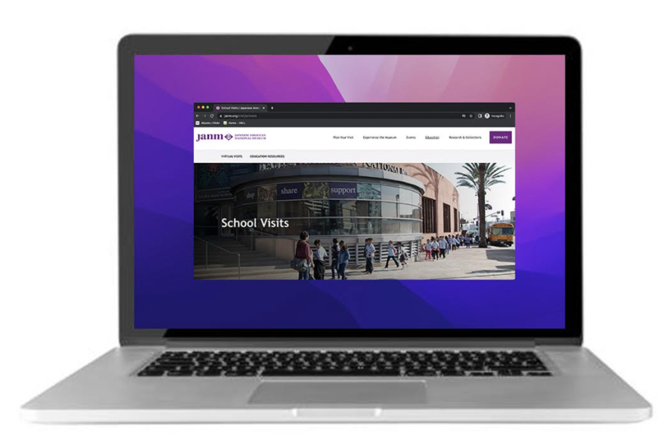 open laptop with webpage window on screen
