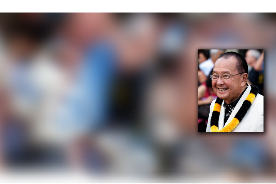 daniel Inouye portrait on blur background