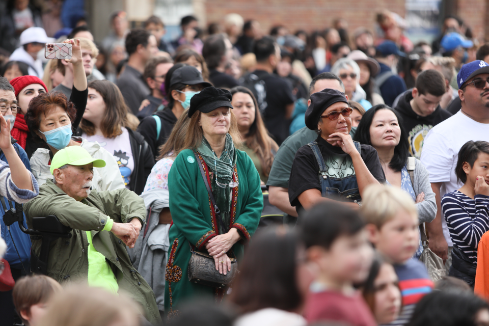 crowd in the plaza for janm event