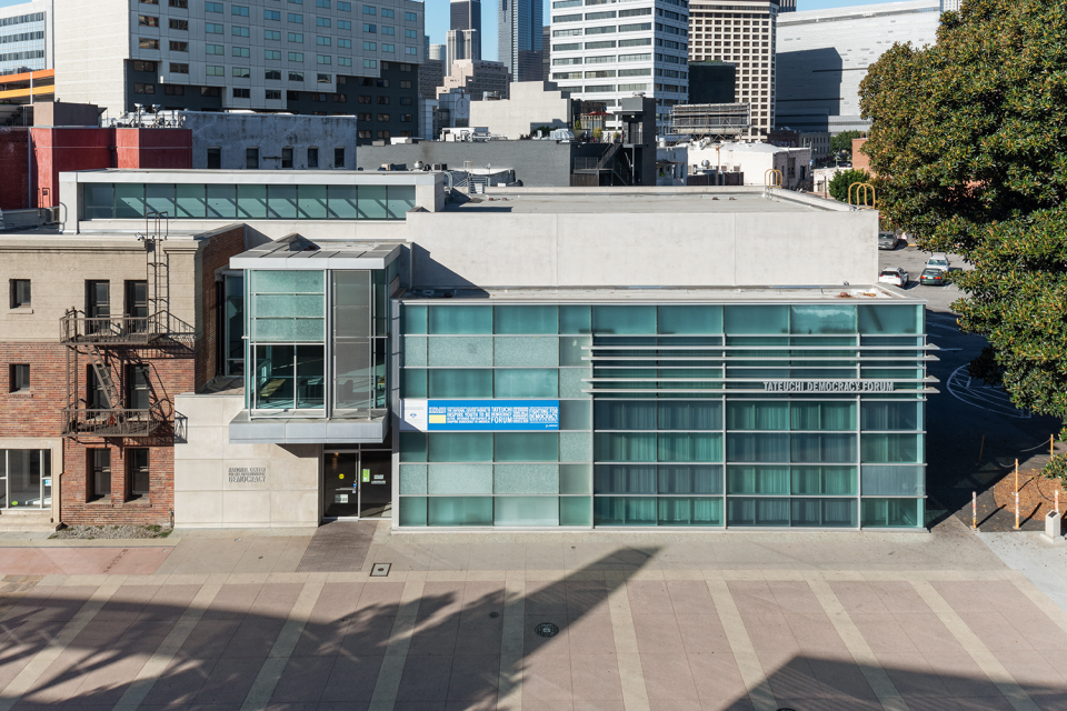 democracy center building exterior photo from above