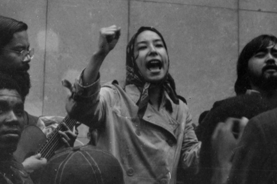 nobuko miyamoto singing in crowd