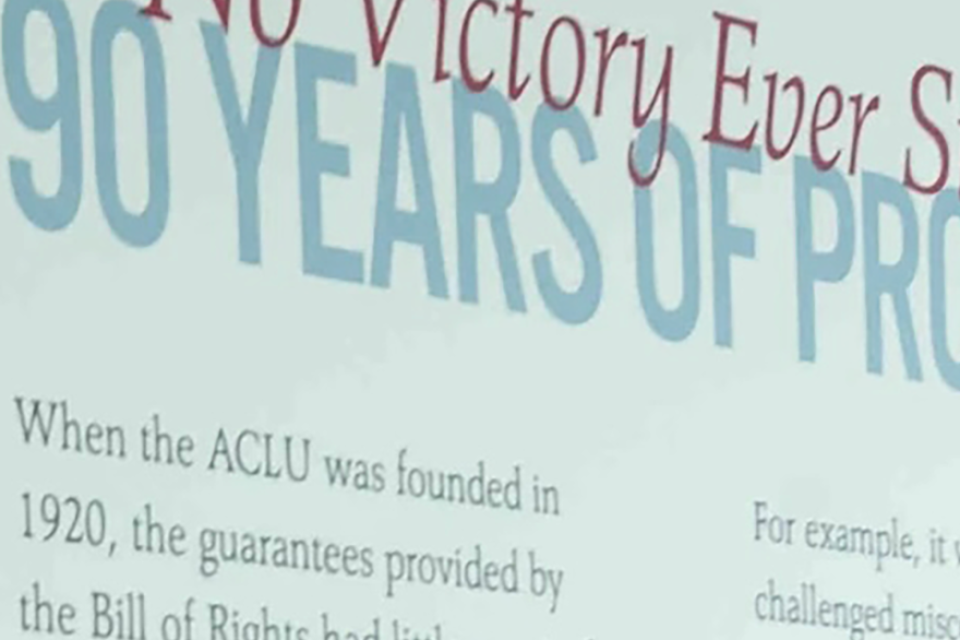 detail of a panel from aclu display