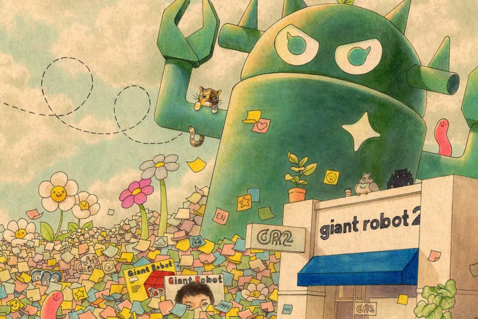 felicia chiao illustration of giant robot sawtelle