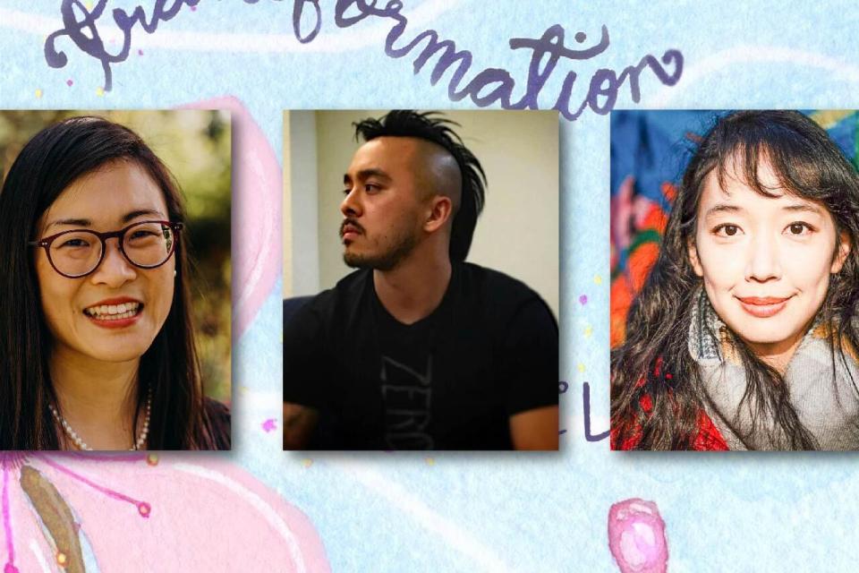 3 headshots of the poetry reading event