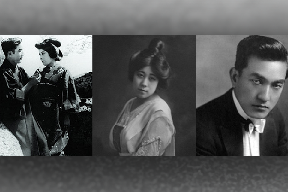 movie still and headshots of actors