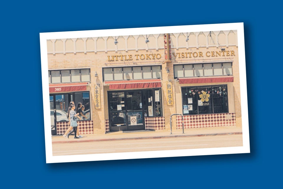 Little Tokyo postcard of old building