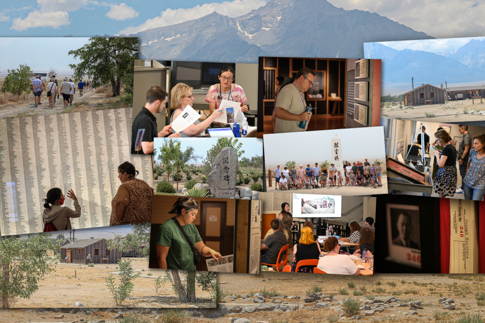 photo collage of teachers learning about American Concentration Camps