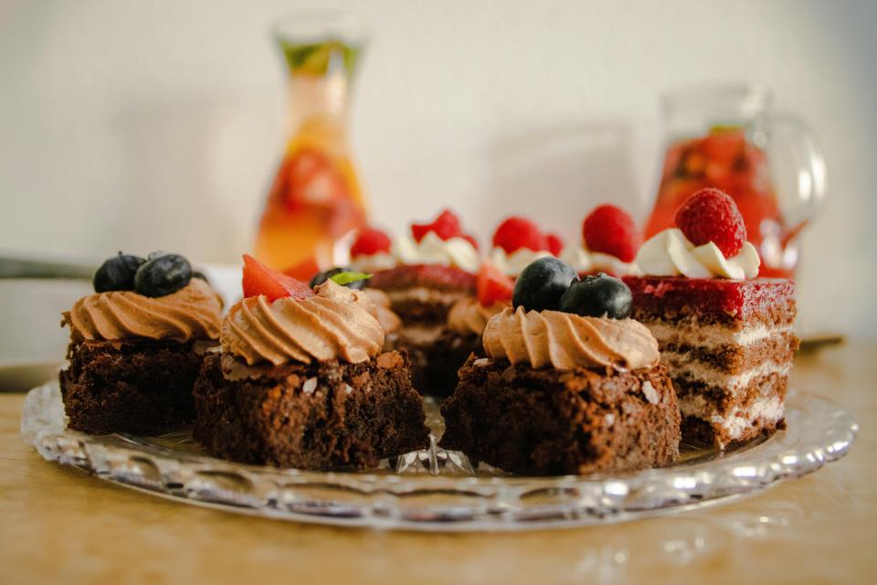 pieces of cake on plate