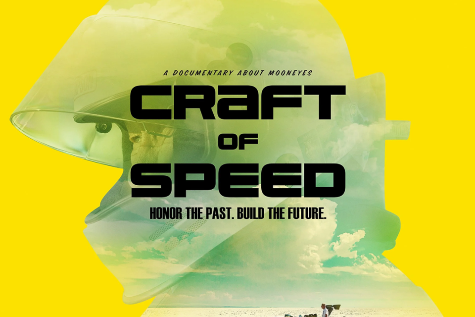 Craft of Speed movie poster with car race scenes from movie in background