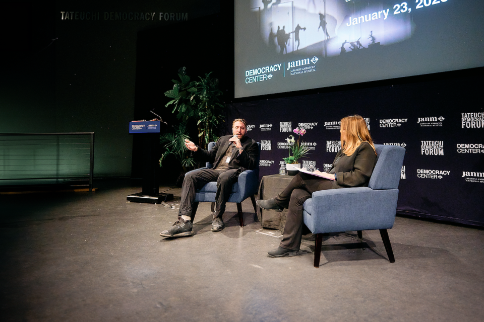 Robert Evans and Ann Burroughs at Echoes of History symposium at JANM