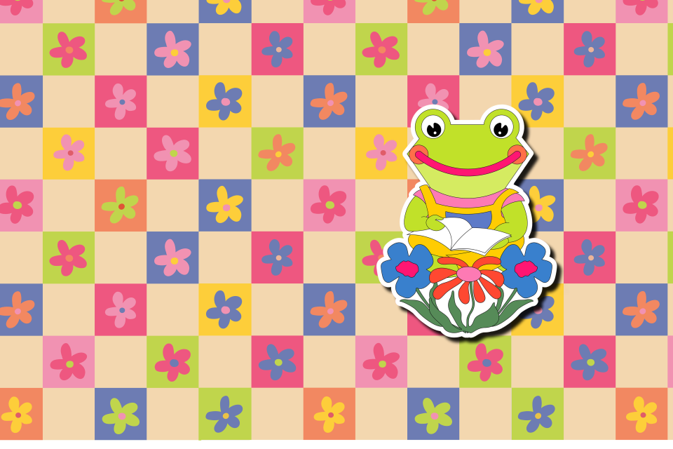 illustration of a frog reading a book