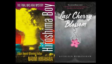 Book covers of "Hiroshima Boy" by Naomi Hirahara and "The Last Cherry Blossom" by Kathleen Burkinshaw.