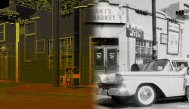 Aki's Market digital and old photo combined