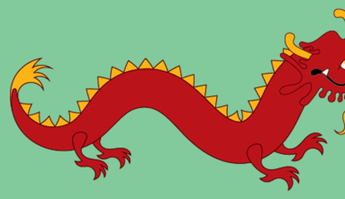 red dragon on green 