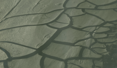 black and white photo of cracked mud detail 