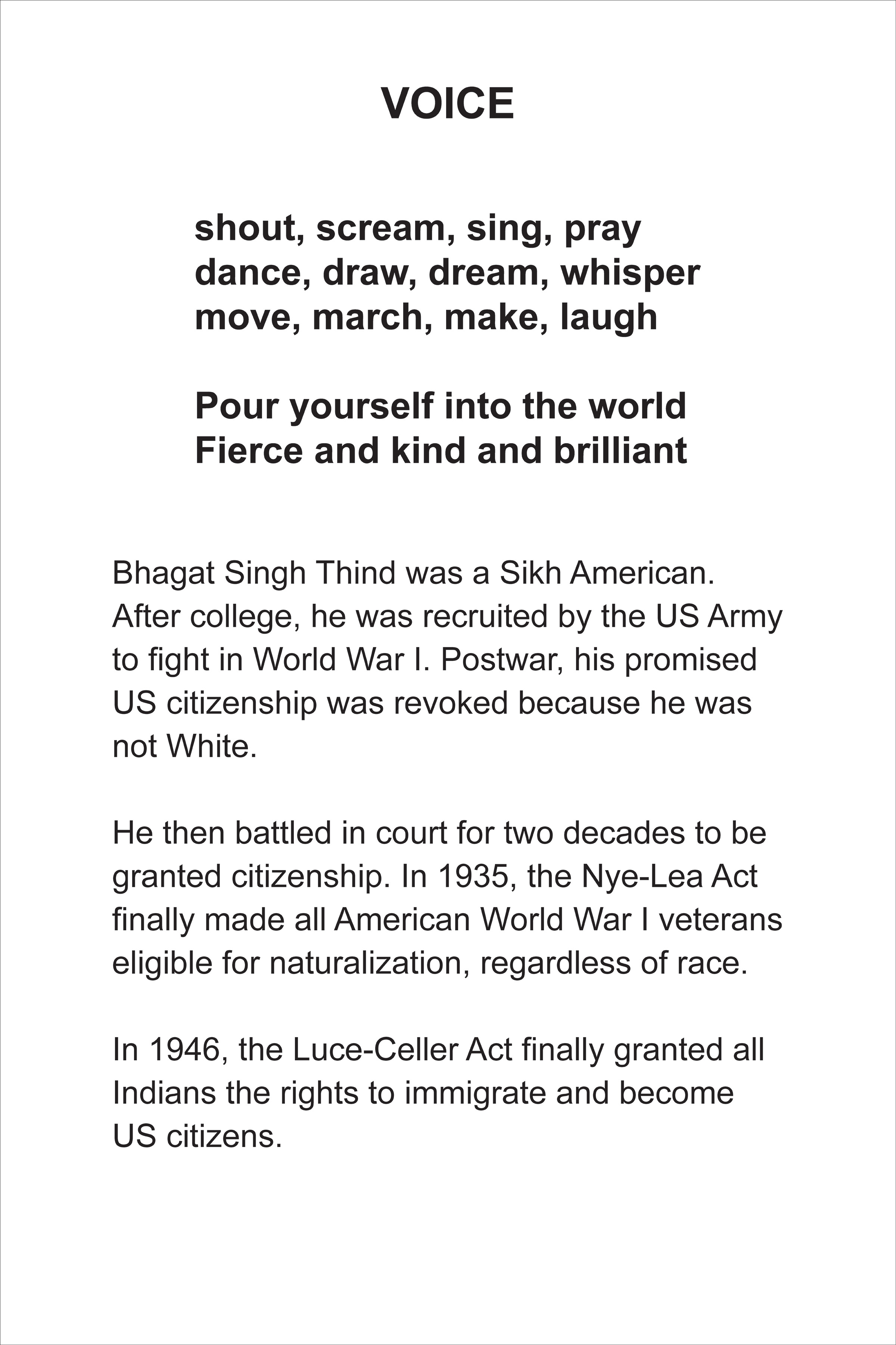 Back of the Voice - Bhagat Singh Thind flash card